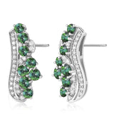 18K White Gold Tourmaline Diamond Earrings