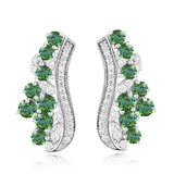 18K White Gold Tourmaline Diamond Earrings