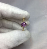 UNTREATED Pink Purple Sapphire Diamond Gold Cluster Ring GIA CERTIFIED Rare