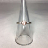 NATURAL 1.00ct Untreated CEYLON Padparadscha Sapphire Diamond Ring 18k CERTIFIED