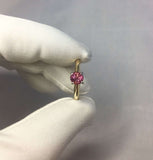 UNHEATED Purple Sapphire Ring 14k Mixed Gold IGI CERTIFIED Round Diamond Cut