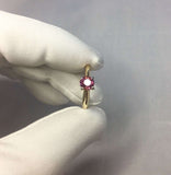 UNHEATED Purple Sapphire Ring 14k Mixed Gold IGI CERTIFIED Round Diamond Cut