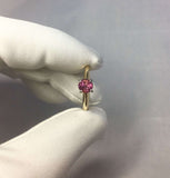 UNHEATED Purple Sapphire Ring 14k Mixed Gold IGI CERTIFIED Round Diamond Cut