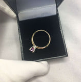 UNHEATED Purple Sapphire Ring 14k Mixed Gold IGI CERTIFIED Round Diamond Cut