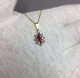 NATURAL Deep Red Untreated Burmese Ruby Diamond Pendant IGI CERTIFIED Very Rare