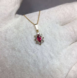 NATURAL Deep Red Untreated Burmese Ruby Diamond Pendant IGI CERTIFIED Very Rare