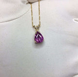 NATURAL Untreated Pink Purple Sapphire Gold Pendant 2.48ct GIA CERTIFIED 14