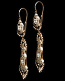Enameled Antique French Day and Night Earrings in Yellow Gold