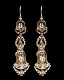 Enameled Antique French Day and Night Earrings in Yellow Gold