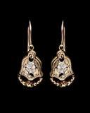 Enameled Antique French Day and Night Earrings in Yellow Gold