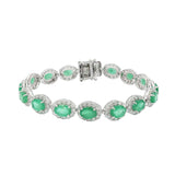 11.24ctw Emerald and 4.82ctw Diamond Bracelet