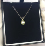 UNTREATED 1.19ct Green Sapphire White Gold Pendant Solitaire 14k IGI CERTIFIED