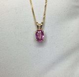 IGI Certified 0.78ct UNTREATED Ceylon Pink Sapphire 18k Gold Solitaire Pendant