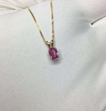 IGI Certified 0.78ct UNTREATED Ceylon Pink Sapphire 18k Gold Solitaire Pendant
