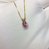 IGI Certified 0.78ct UNTREATED Ceylon Pink Sapphire 18k Gold Solitaire Pendant