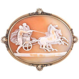 Cameo Brooch Depicting Nike & Mars in Chariot Three Horses