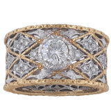 Buccellati Diamond Bicolored Gold Band Ring