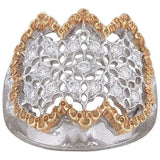 Buccellati Diamond Bicolored Gold Dress Ring