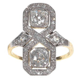 Art Deco Diamond Gold Platinum Engagement Ring