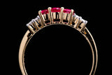 Vintage Ruby & Diamond Trilogy Ring in 18 Karat Yellow Gold
