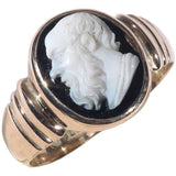 Black Agate Socrates Cameo Ring