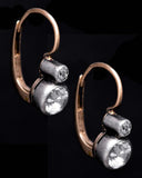 Victorian Paste Earrings in 14K Yellow Gold & Silver