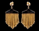 Antique Victorian Floral Fringe Earrings in Yellow Gold