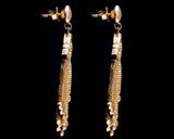 Antique Victorian Floral Fringe Earrings in Yellow Gold