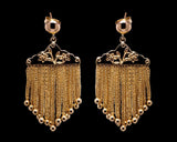 Antique Victorian Floral Fringe Earrings in Yellow Gold