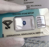 NATURAL Ceylon Blue Sapphire 0.73ct UNTREATED Sri Lankan IGI Certified Oval Cut