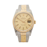 ROLEX - DATEJUST STAINLESS STEEL & 18K YELLOW GOLD GENTS 16233 1990'S