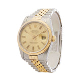 ROLEX - DATEJUST STAINLESS STEEL & 18K YELLOW GOLD GENTS 16233 1990'S