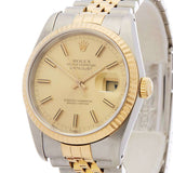 ROLEX - DATEJUST STAINLESS STEEL & 18K YELLOW GOLD GENTS 16233 1990'S
