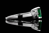 Forest Green 1.38ct Colombian Emerald & Diamond Ring in White Gold