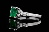 Forest Green 1.38ct Colombian Emerald & Diamond Ring in White Gold