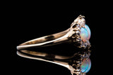 Exceptional Victorian Lightning Ridge Opal & Diamond Ring in Yellow Gold