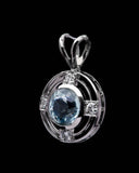 Art Deco Aquamarine and Diamond Pendant in Platinum