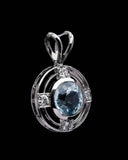 Art Deco Aquamarine and Diamond Pendant in Platinum