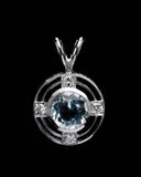 Art Deco Aquamarine and Diamond Pendant in Platinum