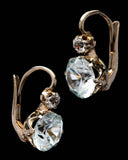 Art Deco 6.40ct Blue Zircon & Diamond Earrings in 18K White Gold