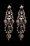 Monumental Georgian Pink Spinel & Rose Cut Diamond Earrings