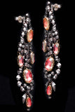 Monumental Georgian Pink Spinel & Rose Cut Diamond Earrings