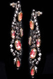 Monumental Georgian Pink Spinel & Rose Cut Diamond Earrings