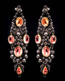 Monumental Georgian Pink Spinel & Rose Cut Diamond Earrings