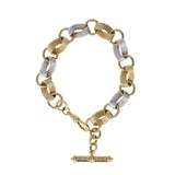 Vintage Fancy White and Yellow 9ct Gold Diamond Set Bracelet