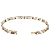 Openwork Gold and Sapphire Bangle