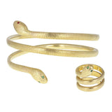 Snake Bangle and Ring Set in 18-carat Yellow Gold
