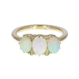 Victorian Opal and Diamond Three Stone Ring