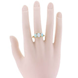 Victorian Opal and Diamond Three Stone Ring
