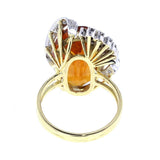 Honey Coloured Citrine and Diamond Cocktail Ring